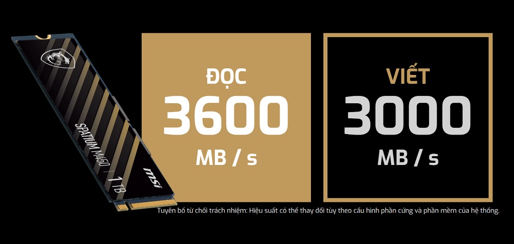 SSD MSI SPATIUM M450 1TB M2 2280 NVMe PCIe Gen4x4