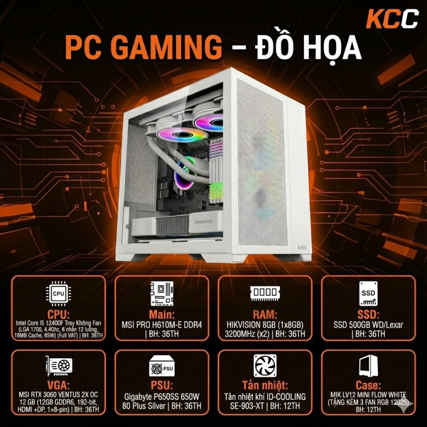 PC KCC Intel i5-12400F/13400F / VGA RTX 5050