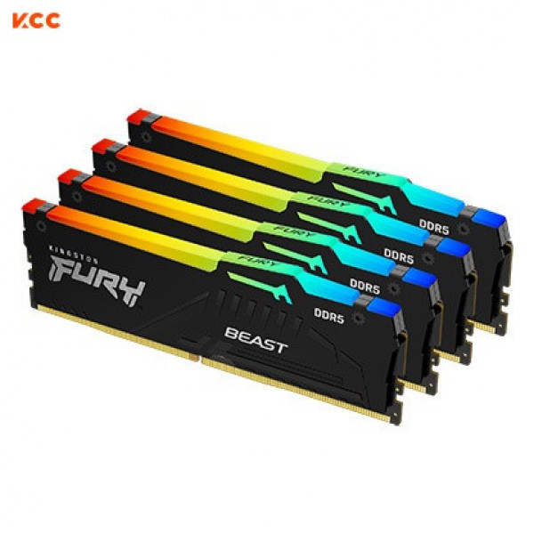 Ram Kingston FURY Beast RGB (KF560C40BBAK4-64) 64GB (4x16GB) C40 6000MHz DDR5