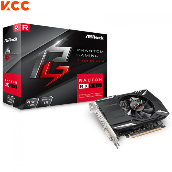 Card màn hình Asrock RX 550 Phantom Gaming Radeon RX550 4G (PHANTOM G R RX550 4G)