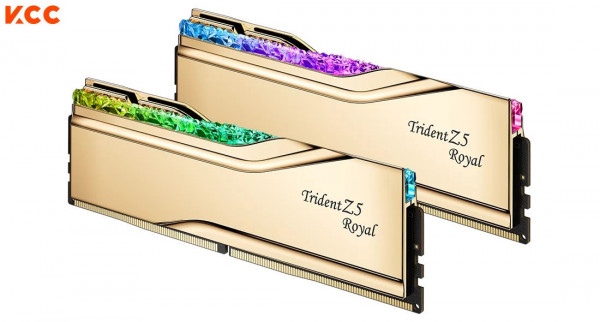 Ram Desktop Gskill Trident Z5 Royal 64GB (32GBx2) CL28 DDR5 6000Mhz Gold (F5-6000J2836G32GX2-TR5G)