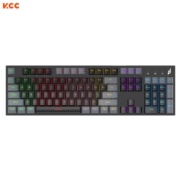 Bàn phím cơ gaming Edra EK315X Black Gray (Usb/Abs/Optical Switch/Led Rainbow)