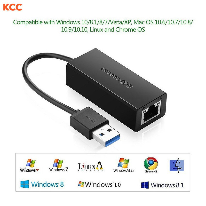 Cáp chuyển USB 3.0 to Lan hỗ trợ 10/100/1000 Mbps Ugreen