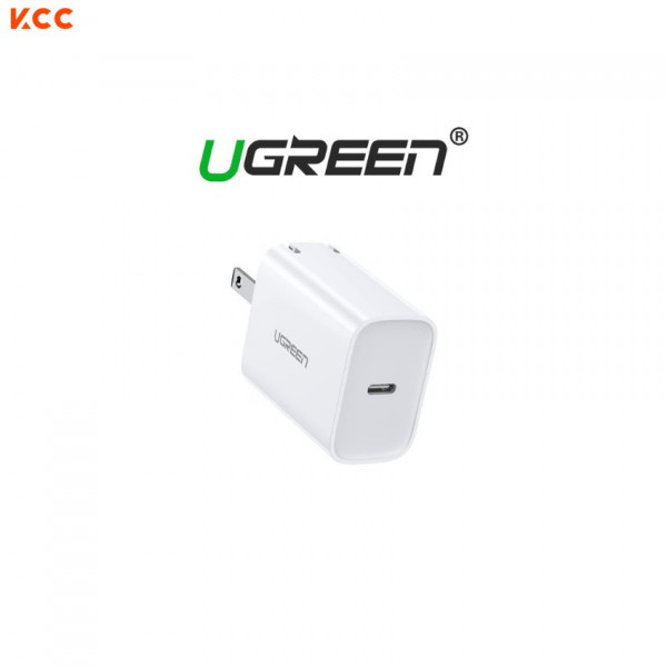 Sạc điện thoại USB-C trợ PD 18W màu trắng Ugreen (70226)