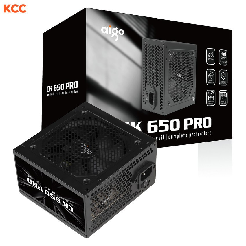 NGUỒN MÁY TÍNH AIGO MODEL CK650PRO 650W 80+ EFICIENCY