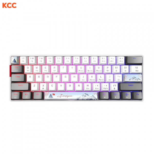 Bàn phím cơ không dây gaming EDRA EK361W Snow (Gray + White) Yellow Switch