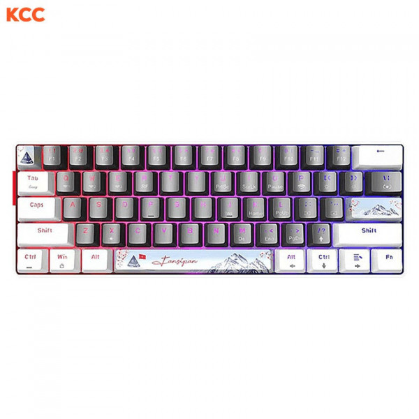 Bàn phím cơ không dây gaming EDRA EK361W Snow (White + Gray) Red Switch