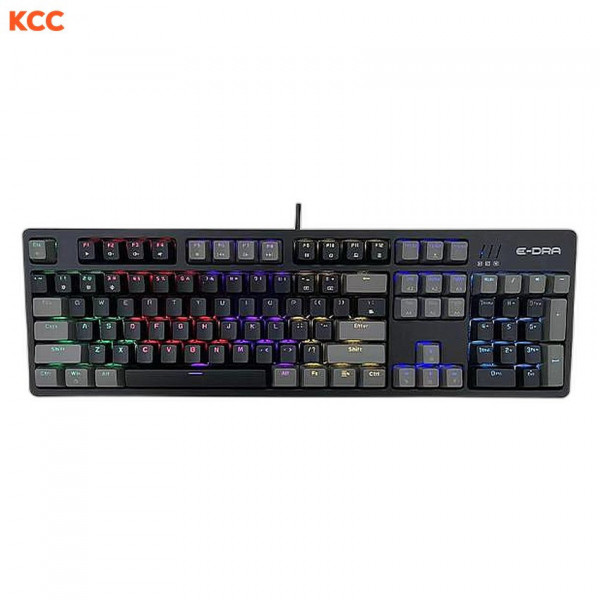 Bàn phím cơ có dây gaming EDRA EK3104L - Alpha (Dark Gray + Black) Brown Switch
