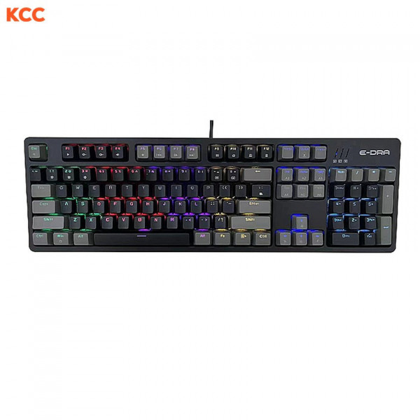 Bàn phím cơ có dây gaming EDRA EK3104L - Alpha (Dark Gray + Black) Red Switch