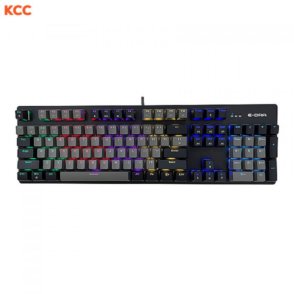 Bàn phím cơ có dây gaming EDRA EK3104L - Beta (Black + Dark Gray) Blue Switch