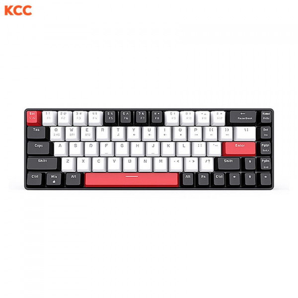 Bàn phím cơ không dây gaming EDRA EK368L Black & White Red Switch