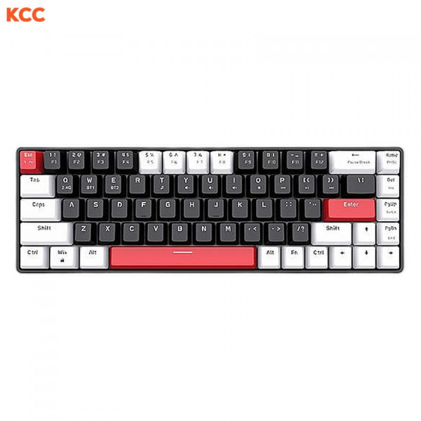 Bàn phím cơ không dây gaming EDRA EK368L White & Black Brown Switch