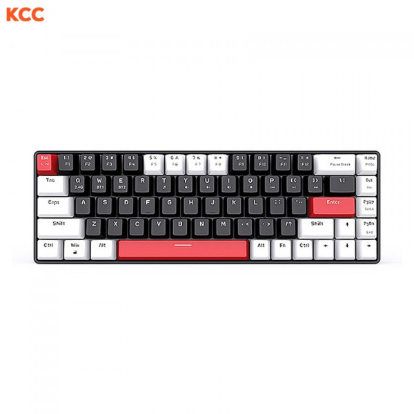 Bàn phím cơ không dây gaming EDRA EK368L White & Black Red Switch