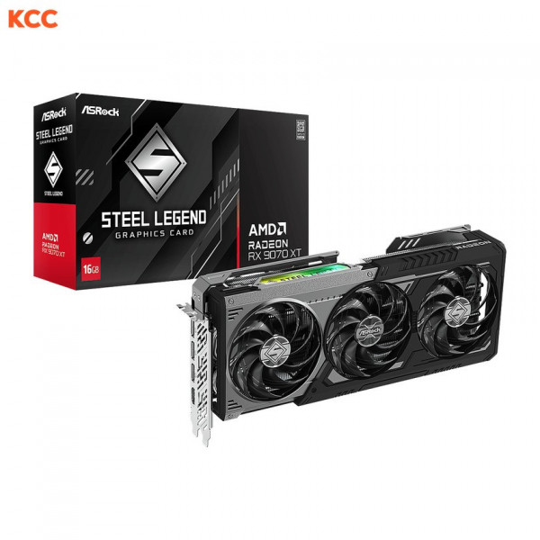 Card màn hình Asrock AMD Radeon RX 9070 XT Steel Legend Dark 16GB (RX9070XT SLD 16G)