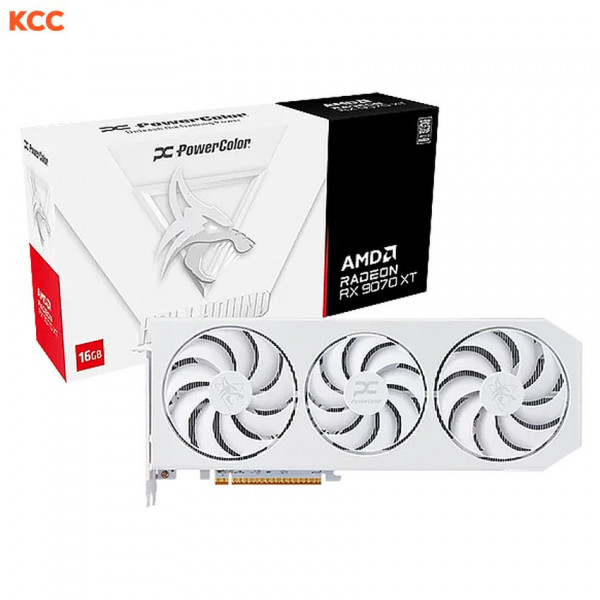 Card màn hình PowerColor Hellhound Spectral White AMD Radeon RX 9070 XT 16GB GDDR6 (RX9070XT 16G-L/OC/WHITE)