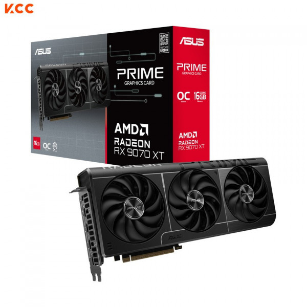 Card màn hình ASUS Prime Radeon RX 9070 XT OC Edition 16GB GDDR6 (PRIME-RX9070XT-O16G)