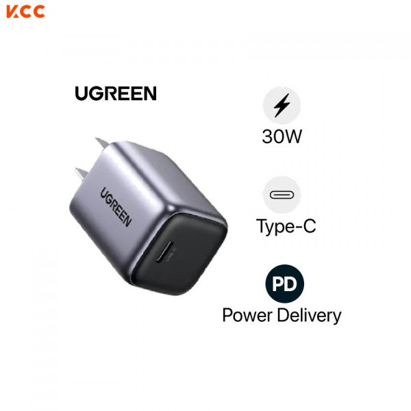 Sạc điện thoại 1 cổng USB-C Nexode công nghệ GaN 30W màu đen Ugreen (90901)
