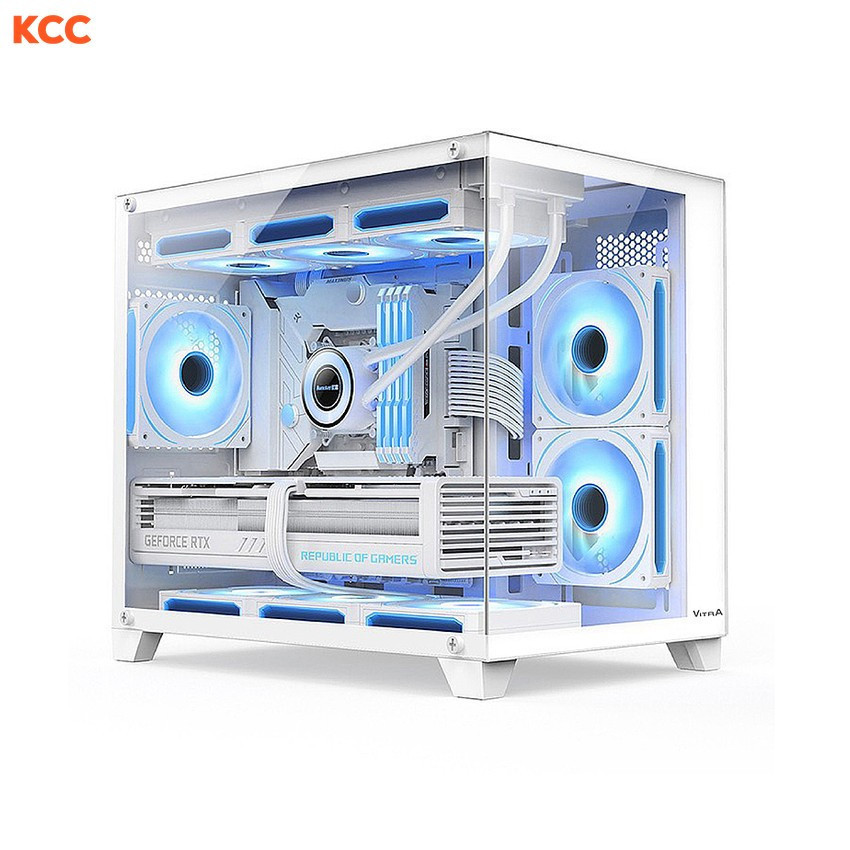 VỎ MÁY TÍNH VITRA CRYSTAL S1 V2 WHITE M-ATX / TOP RAD 360
