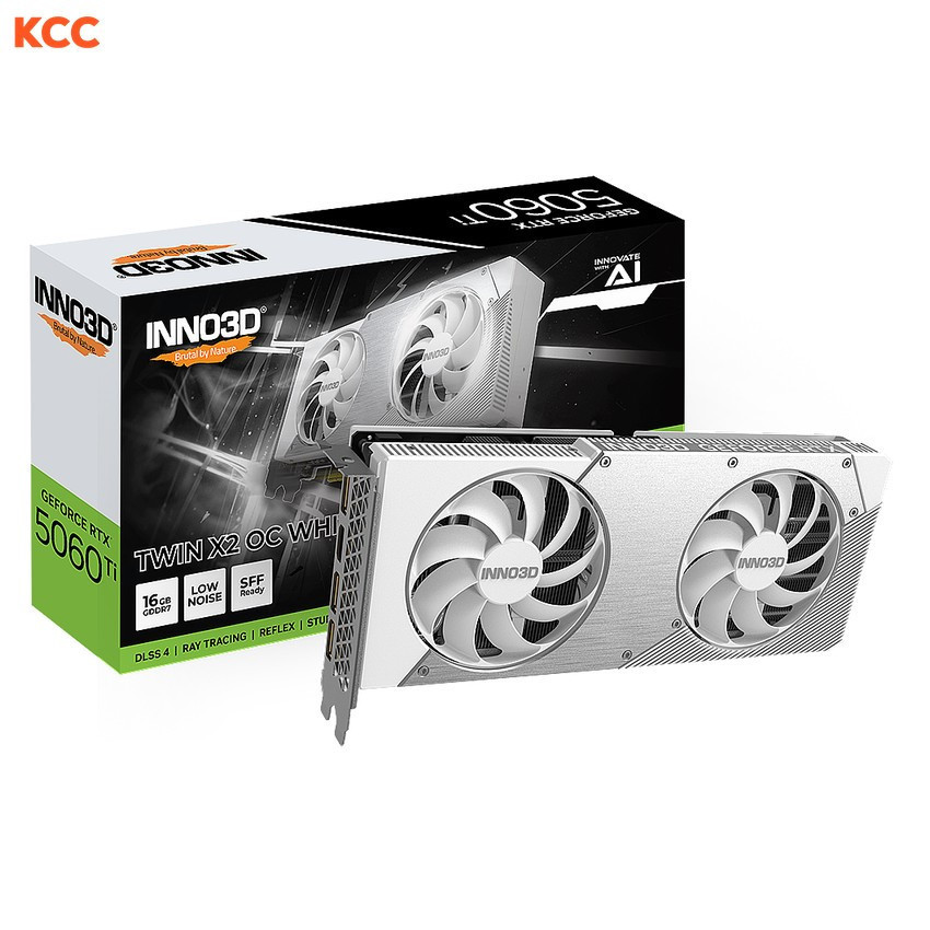 Card màn hình INNO3D GeForce RTX 5060 Ti 16GB Twin X2 OC White