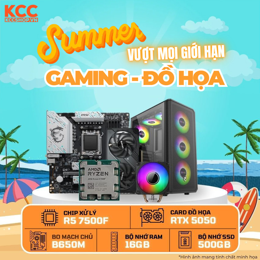 (Tặng kèm màn hình) PC KCC AMD R5-7500F / VGA RTX 5050