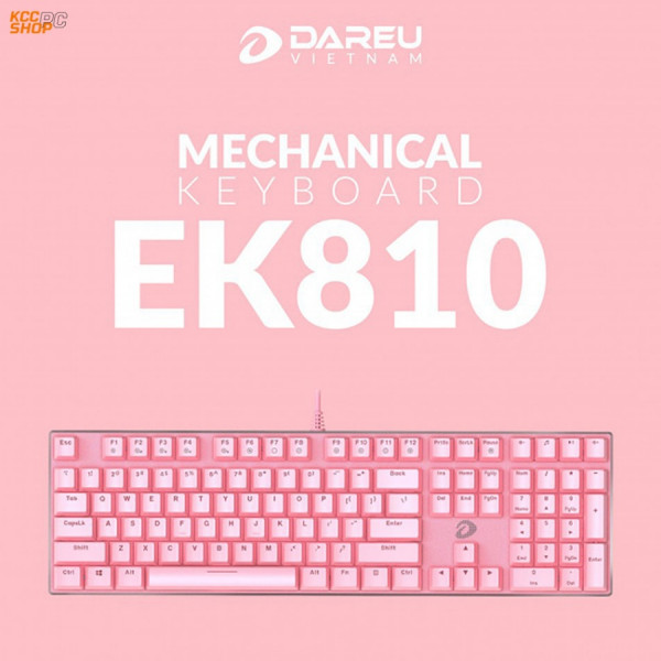 Bàn Phím cơ Dareu EK810 Pink (USB/Pink Led/Blue/Brown/Red switch)