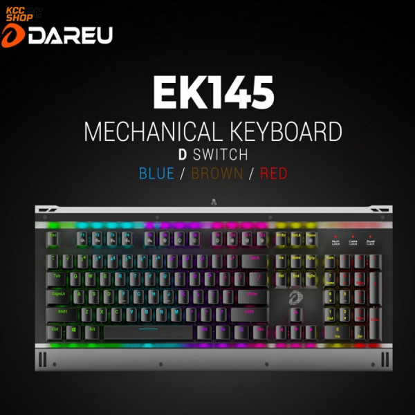 Bàn phím cơ Gaming DAREU EK145 104KEY (MULTI LED, Blue/ Brown/ Red D switch)