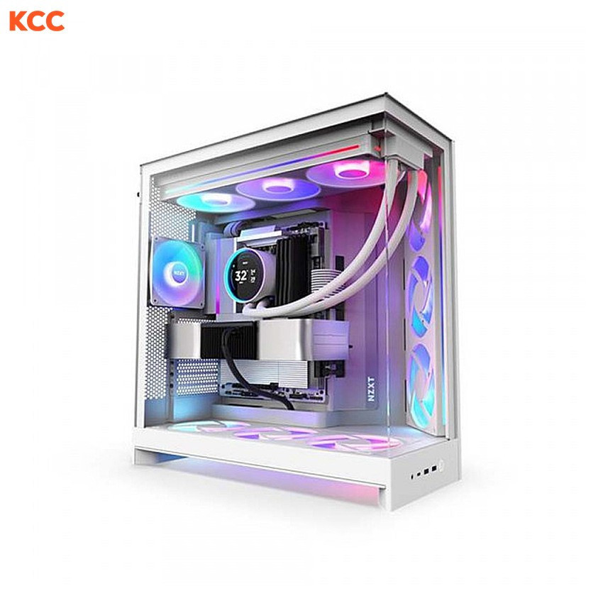Vỏ case NZXT H9 Flow RGB+ 2025 All White (CM-H92FW-P1)