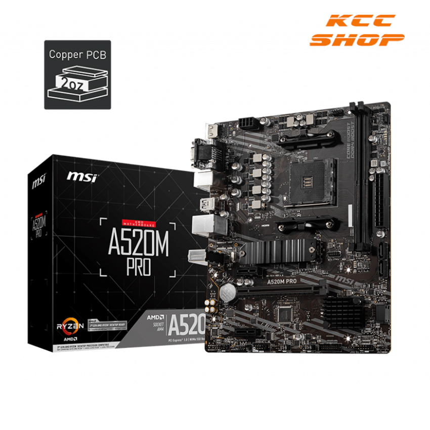 Mainboard MSI A520M PRO ( Socket AM4, 2 Khe Ram )