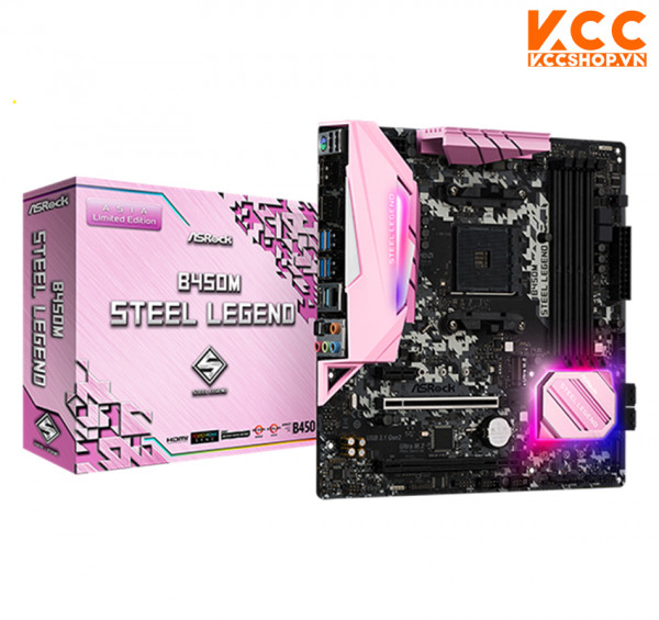 Mainboard ASROCK B450M STEEL LEGEND (Pink Edition)