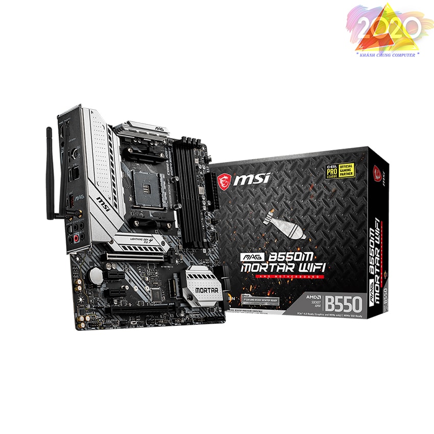 Mainboard MSI MAG B550M MORTAR WIFI (AMD B550, Socket AM4, m-ATX, 4 khe RAM DDR4)