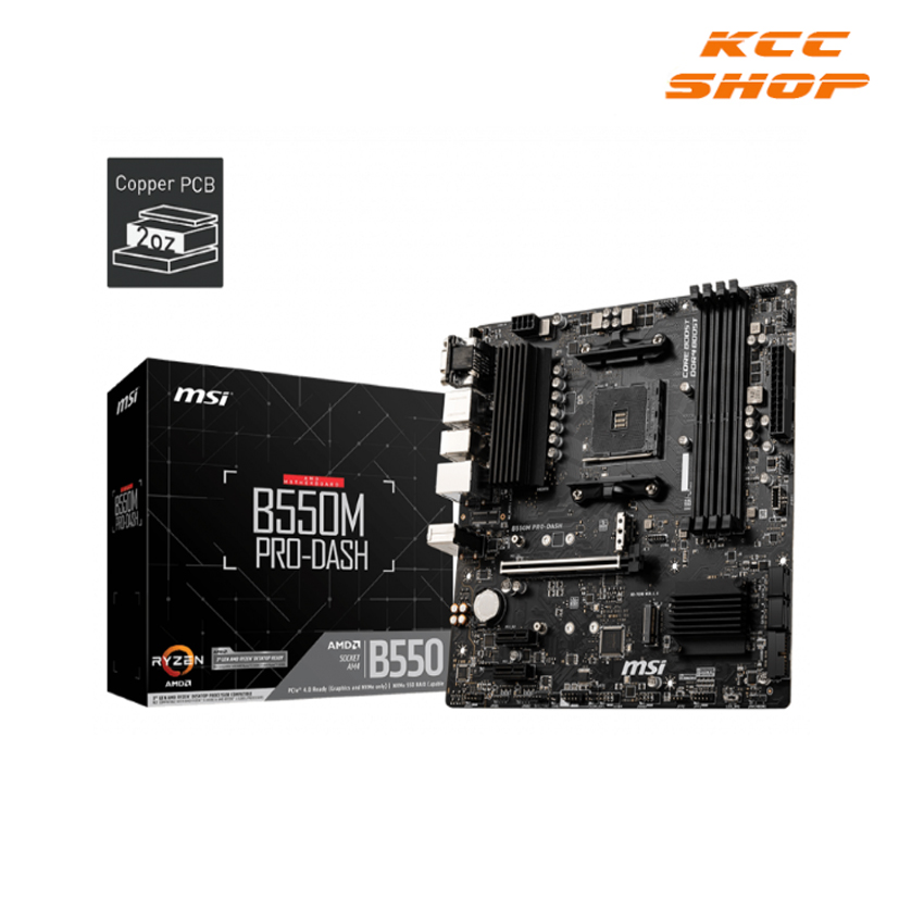 Mainboard MSI B550M PRO-DASH (AMD B550, Socket AM4, m-ATX, 4 khe RAM DRR4)