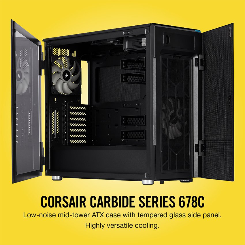 Vỏ Case Corsair  678C TG (Mid Tower/Màu Đen) - CC-9011167-WW