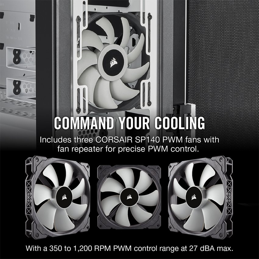 Vỏ Case Corsair  678C TG (Mid Tower/Màu Trắng) - CC-9011170-WW