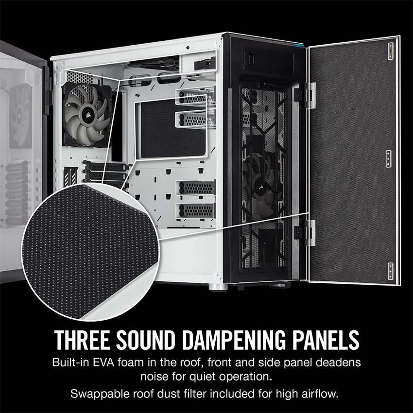 Vỏ Case Corsair  678C TG (Mid Tower/Màu Trắng) - CC-9011170-WW