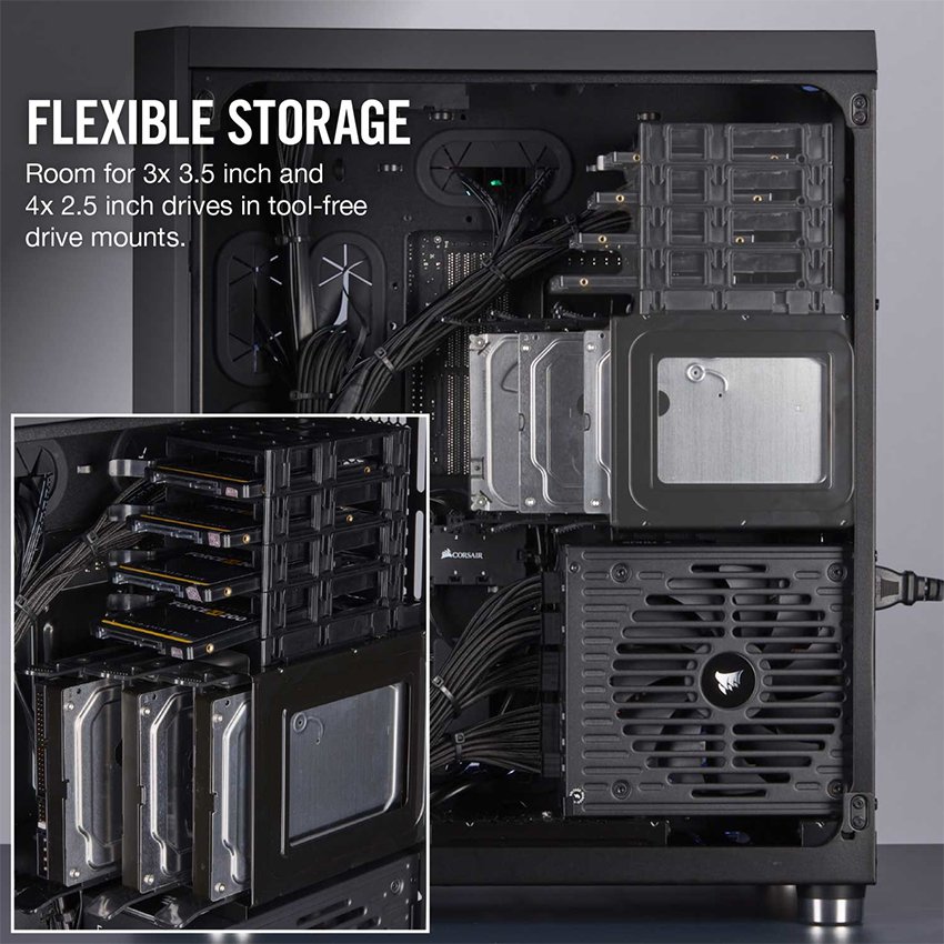 Vỏ Case Corsair  680X RGB TG (Mid Tower/Màu Đen) - CC-9011168-WW