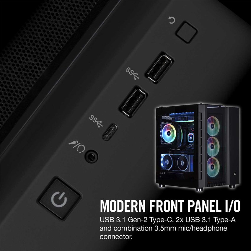 Vỏ Case Corsair  680X RGB TG (Mid Tower/Màu Đen) - CC-9011168-WW