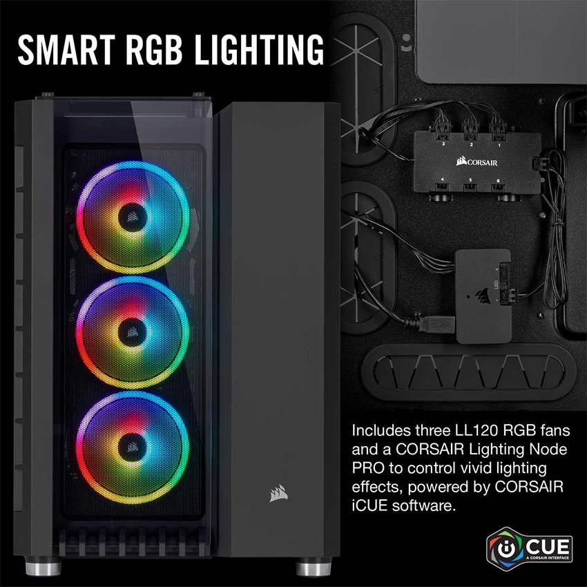 Vỏ Case Corsair  680X RGB TG (Mid Tower/Màu Đen) - CC-9011168-WW
