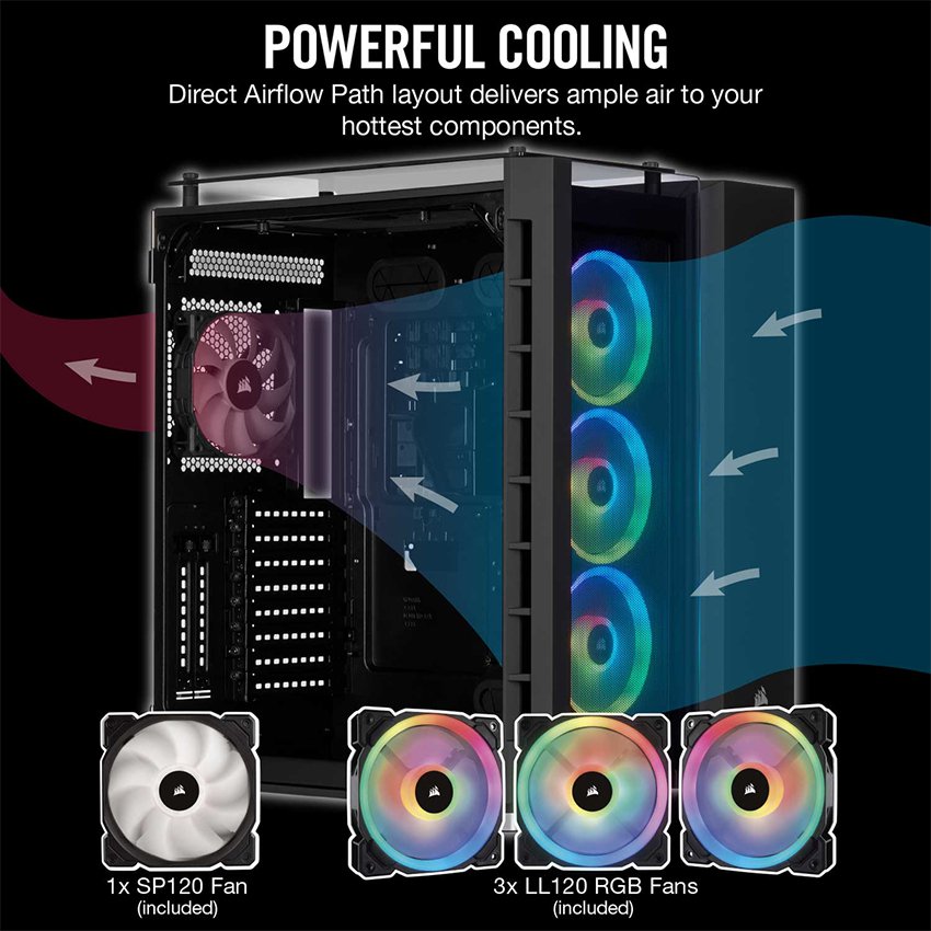 Vỏ Case Corsair  680X RGB TG (Mid Tower/Màu Đen) - CC-9011168-WW