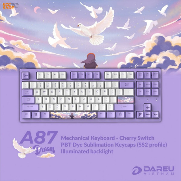 Bàn phím cơ DAREU A87 DREAM (PBT, Brown/ Red CHERRY switch)