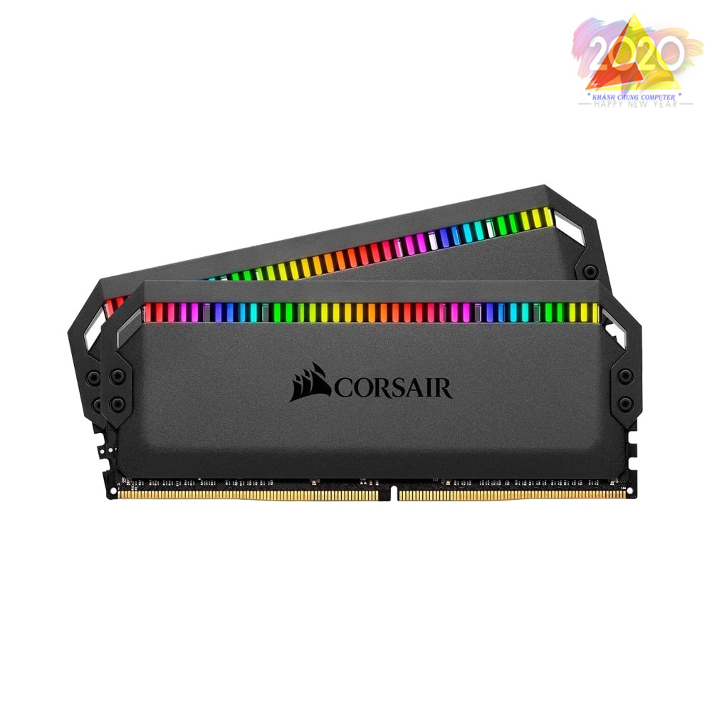 Ram Desktop Corsair Dominator Platinum Black RGB (CMT32GX4M2E3200C16) 32GB (2x16G) DDR4 3200MHz