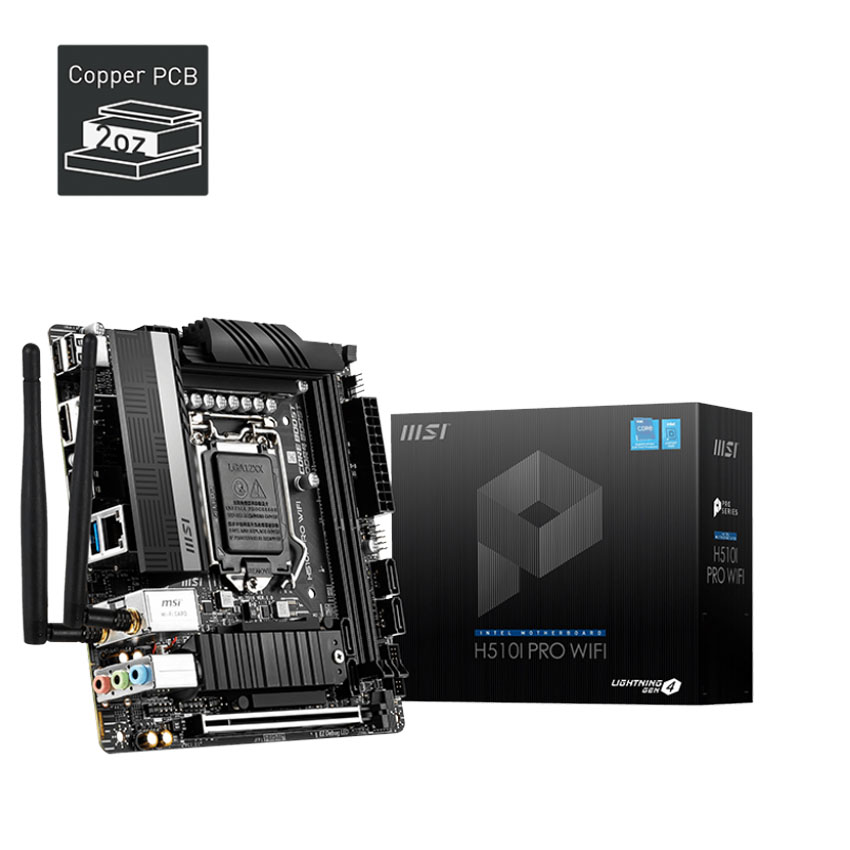 Mainboard MSI H510I PRO WIFI (Intel H510, Socket 1200, m-ATX, 2 khe Ram DDR4)