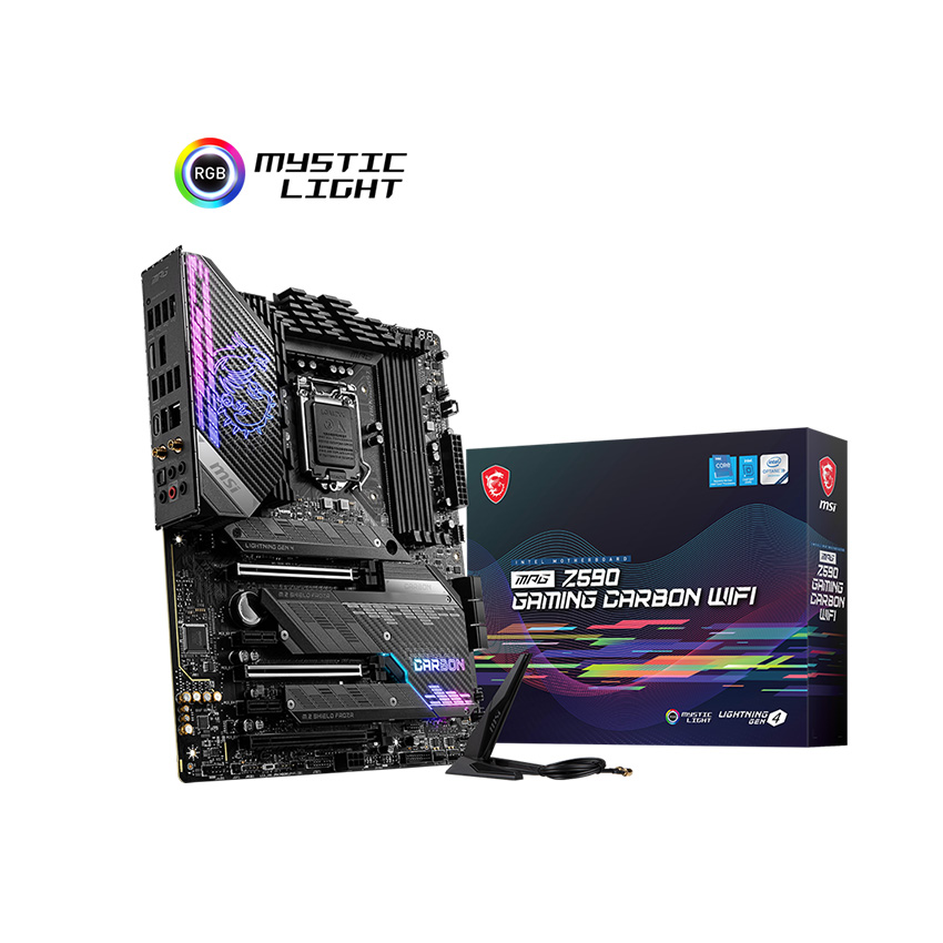 Mainboard MSI Z590 GAMING CARBON WIFI (Intel Z590, Socket 1200, ATX, 4 khe Ram DDR4)