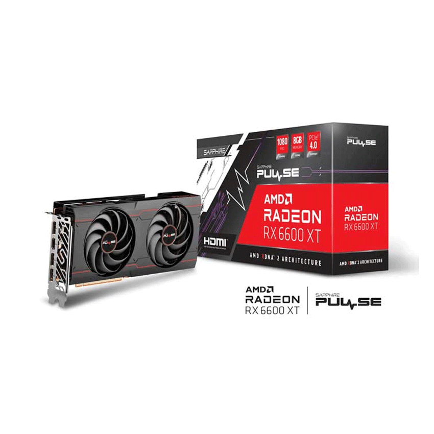 VGA SAPPHIRE PULSE Radeon RX 6600 XT GAMING OC 8GB (8GB GDDR6, 128-bit, HDMI+DP, 1x8-pin)