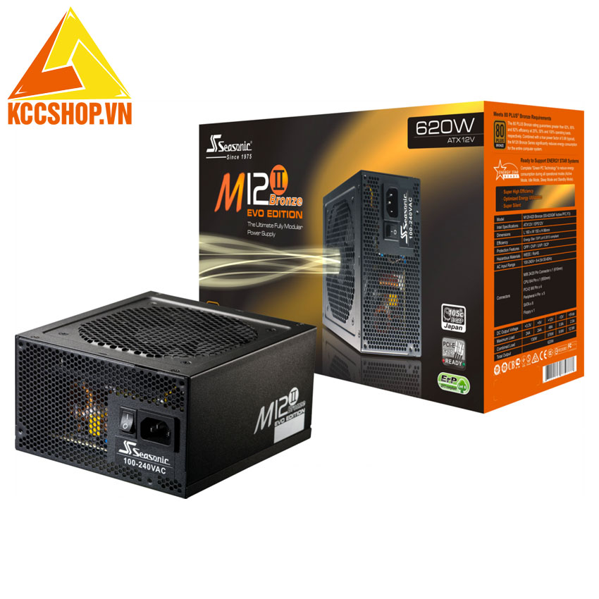 Nguồn máy tính SeaSonic M12II-620 EVO 620GM2 620W (80 Plus Bronze/Full Modular/Màu Đen)