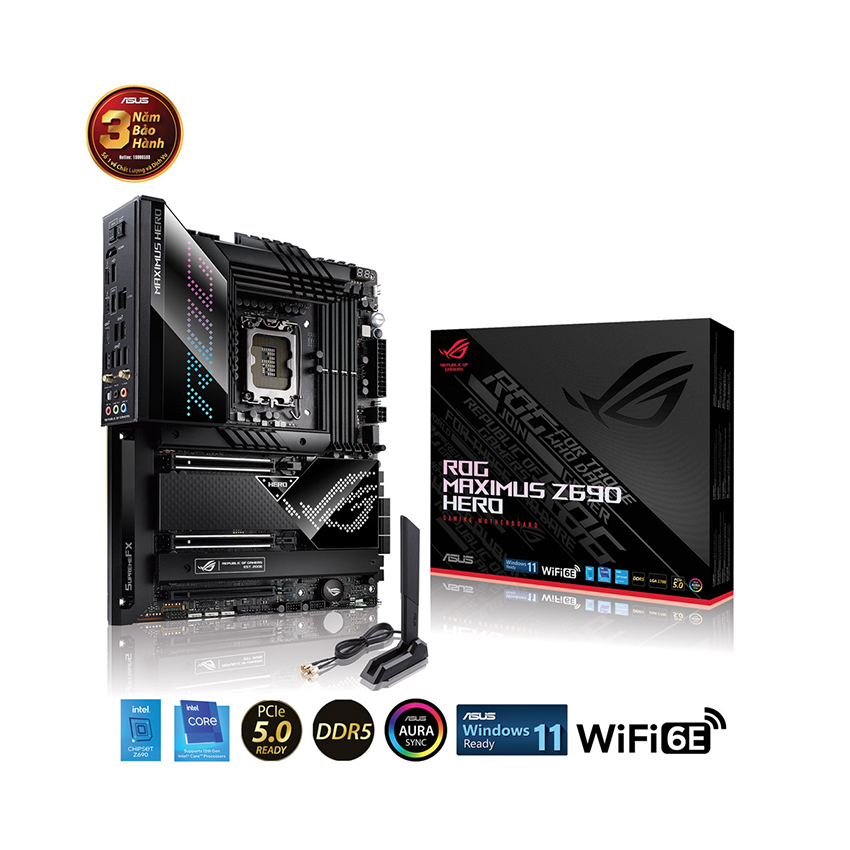 Mainboad Asus ROG MAXIMUS Z690 HERO (Intel Z690, Socket 1700, ATX, 4 khe RAM DDR5)