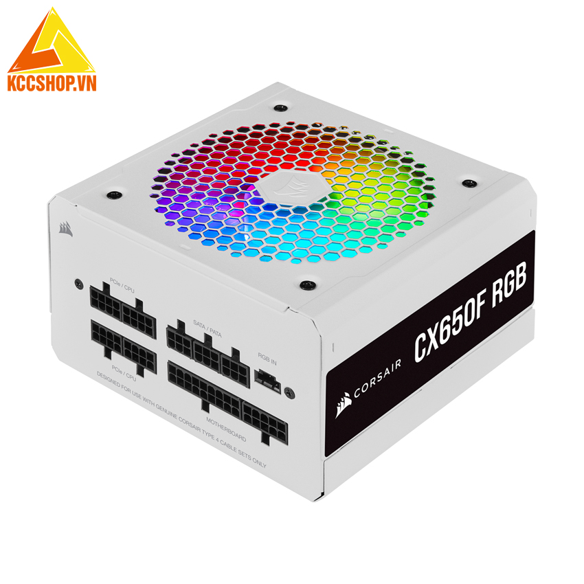 Nguồn máy tính Corsair  CX650F RGB White 80 Plus Bronze - Full Modul ( CP-9020226-NA )