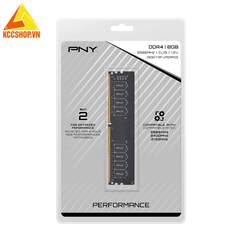 Bộ nhớ trong máy tính để bàn PNY 8GB DDR4 2666 CL16 - MD8GSD42666BL