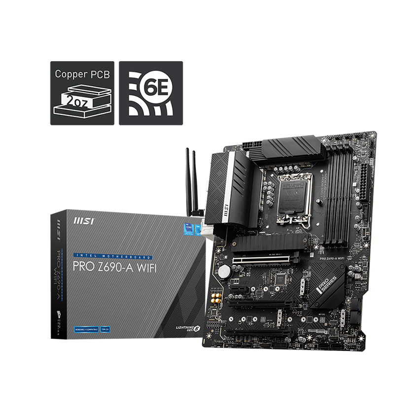 Mainboard MSI PRO Z690-A WIFI (Intel Z690, Socket 1700, ATX, 4 khe RAM DDR4)