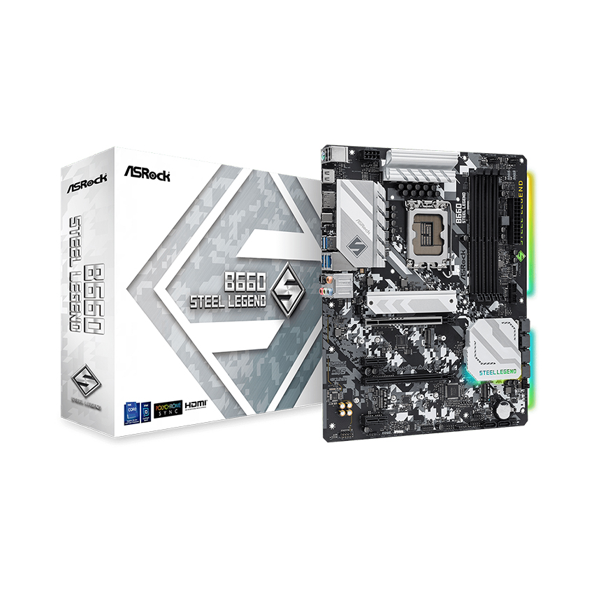 Mainboard ASROCK B660 STEEL LEGEND (Intel B660, Socket 1700, ATX, 4 khe RAM DDR4)