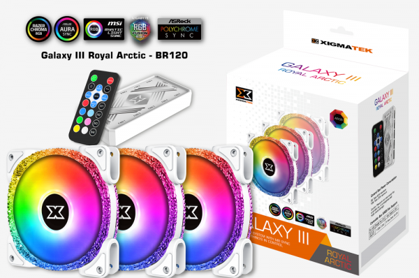 Fan Case XIGMATEK GALAXY III ROYAL ARTIC - BR120 ARGB (EN46881)